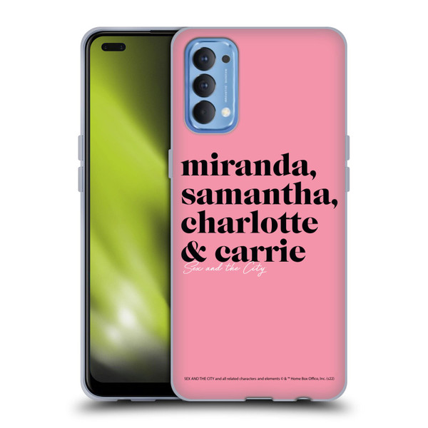 Sex and The City: Television Series Graphics Character 2 Soft Gel Case for OPPO Reno 4 5G