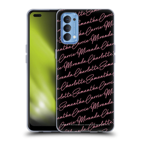 Sex and The City: Television Series Graphics Name Pattern Soft Gel Case for OPPO Reno 4 5G