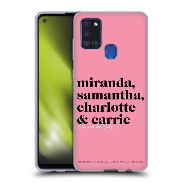 Sex and The City: Television Series Graphics Character 2 Soft Gel Case for Samsung Galaxy A21s (2020)