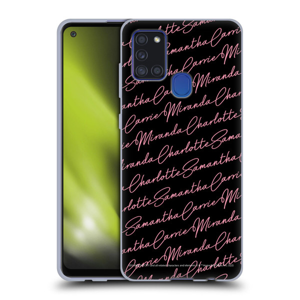 Sex and The City: Television Series Graphics Name Pattern Soft Gel Case for Samsung Galaxy A21s (2020)