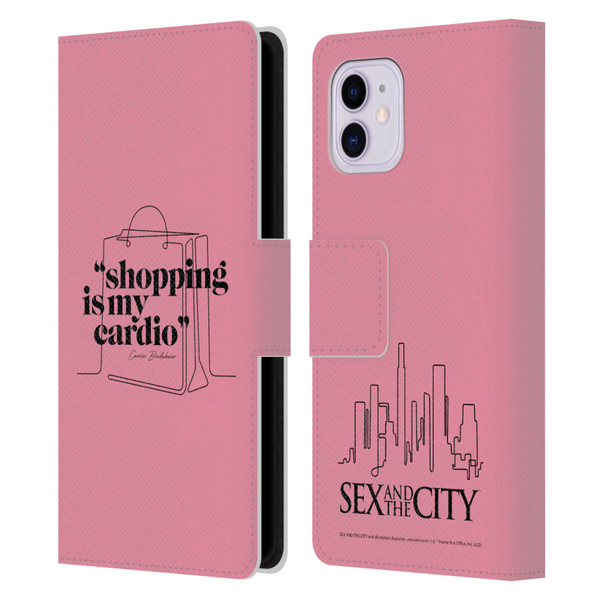 Sex and The City: Television Series Characters Shopping Cardio Carrie Leather Book Wallet Case Cover For Apple iPhone 11