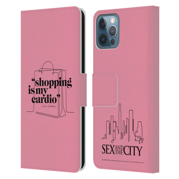 Sex and The City: Television Series Characters Shopping Cardio Carrie Leather Book Wallet Case Cover For Apple iPhone 12 / iPhone 12 Pro
