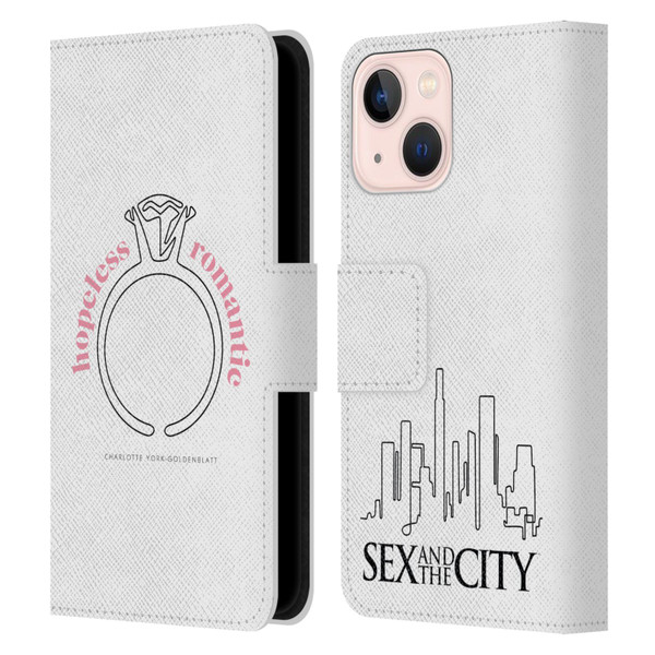 Sex and The City: Television Series Characters Hopeless Romantic Charlotte Leather Book Wallet Case Cover For Apple iPhone 13 Mini