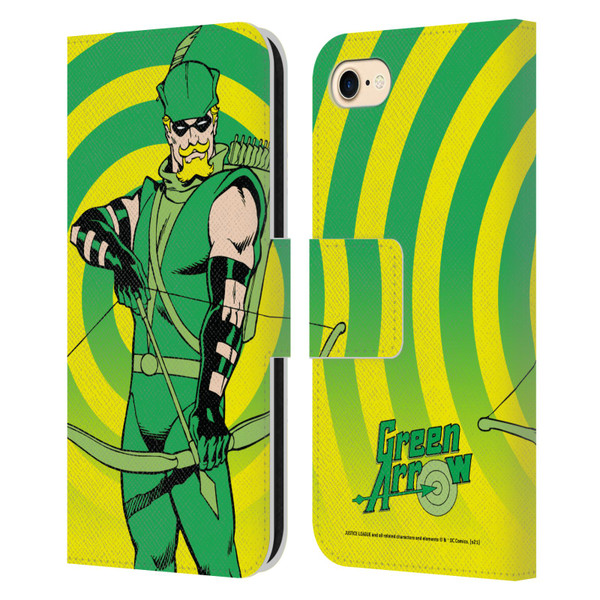 Justice League DC Comics Green Arrow Comic Art Classic Leather Book Wallet Case Cover For Apple iPhone 7 / 8 / SE 2020 & 2022