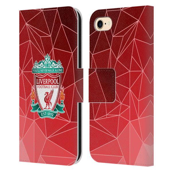 Liverpool Football Club Crest & Liverbird 2 Geometric Leather Book Wallet Case Cover For Apple iPhone 7 / 8 / SE 2020 & 2022