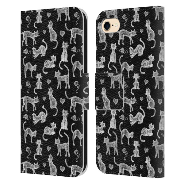 Micklyn Le Feuvre Animals Teachers Pet Chalkboard Cats Leather Book Wallet Case Cover For Apple iPhone 7 / 8 / SE 2020 & 2022