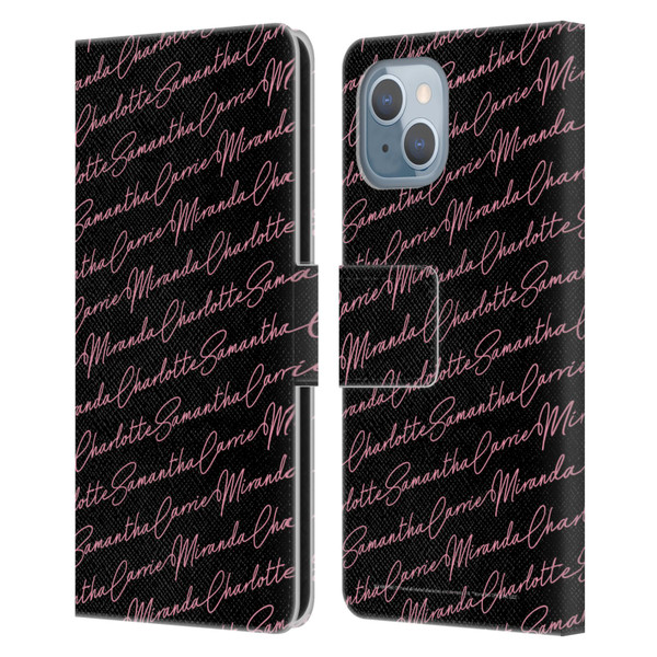 Sex and The City: Television Series Graphics Name Pattern Leather Book Wallet Case Cover For Apple iPhone 14