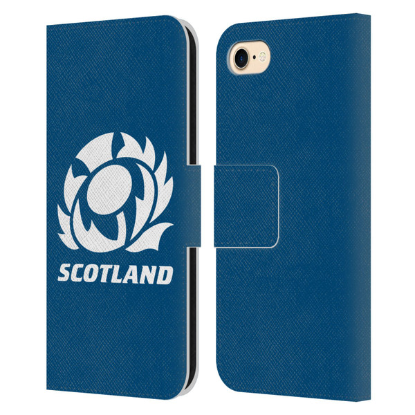 Scotland Rugby Logo 2 Plain Leather Book Wallet Case Cover For Apple iPhone 7 / 8 / SE 2020 & 2022