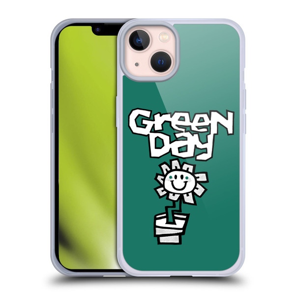 Green Day Graphics Flower Soft Gel Case for Apple iPhone 13