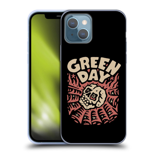 Green Day Graphics Skull Spider Soft Gel Case for Apple iPhone 13