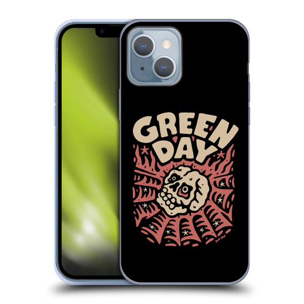 Green Day Graphics Skull Spider Soft Gel Case for Apple iPhone 14