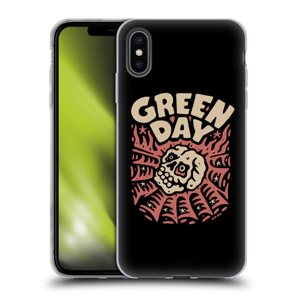 Green Day Graphics Skull Spider Soft Gel Case for Apple iPhone XS Max