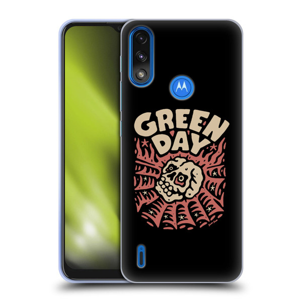 Green Day Graphics Skull Spider Soft Gel Case for Motorola Moto E7 Power / Moto E7i Power