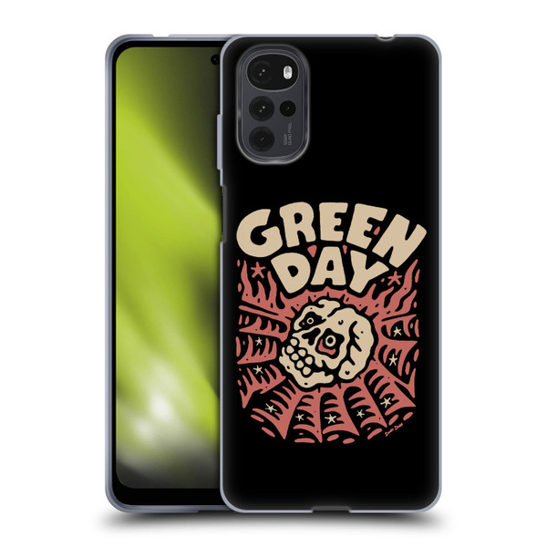 Green Day Graphics Skull Spider Soft Gel Case for Motorola Moto G22