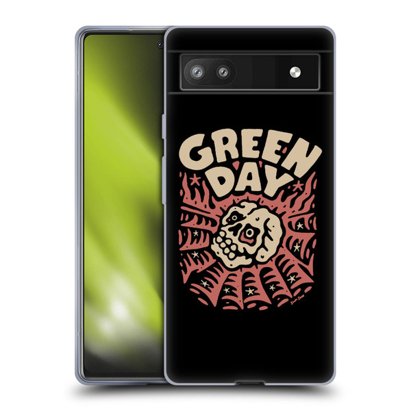 Green Day Graphics Skull Spider Soft Gel Case for Google Pixel 6a