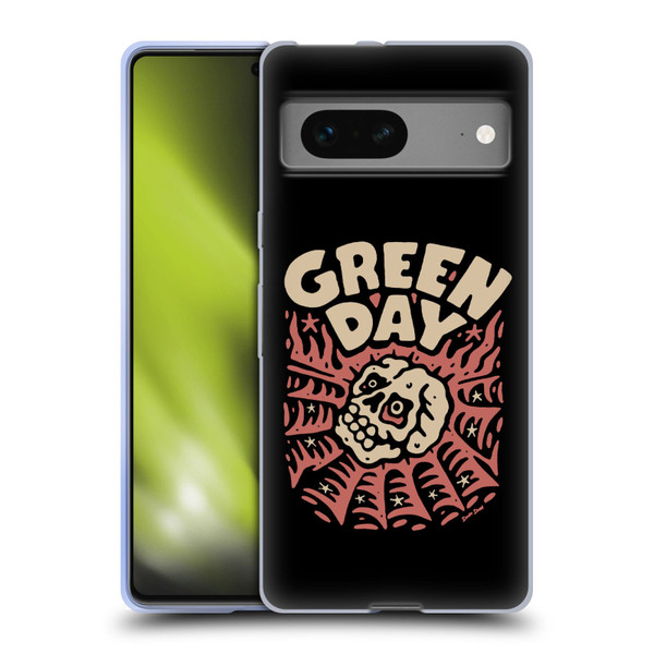 Green Day Graphics Skull Spider Soft Gel Case for Google Pixel 7