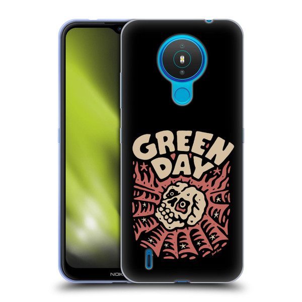 Green Day Graphics Skull Spider Soft Gel Case for Nokia 1.4
