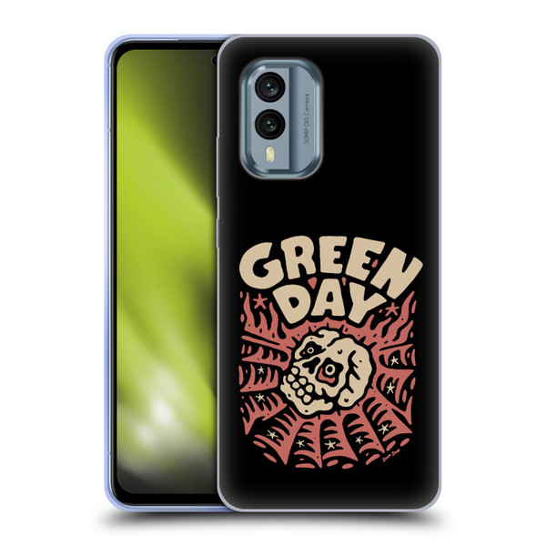 Green Day Graphics Skull Spider Soft Gel Case for Nokia X30