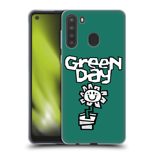 Green Day Graphics Flower Soft Gel Case for Samsung Galaxy A21 (2020)