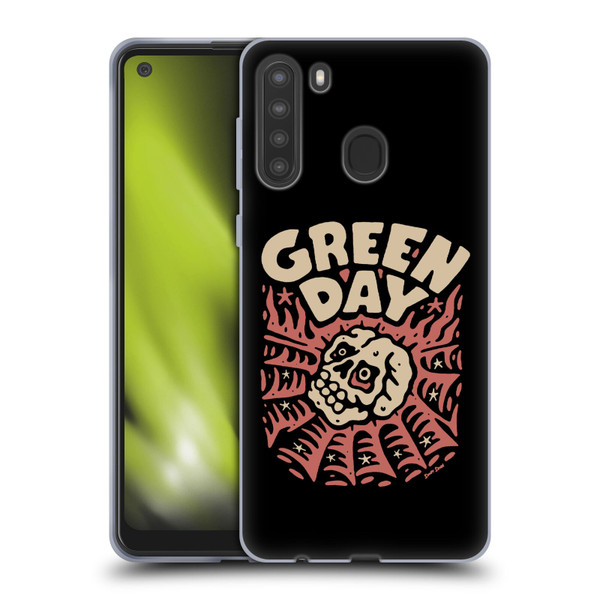 Green Day Graphics Skull Spider Soft Gel Case for Samsung Galaxy A21 (2020)
