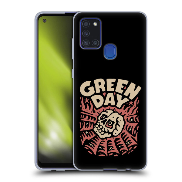 Green Day Graphics Skull Spider Soft Gel Case for Samsung Galaxy A21s (2020)