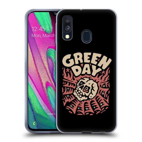 Green Day Graphics Skull Spider Soft Gel Case for Samsung Galaxy A40 (2019)