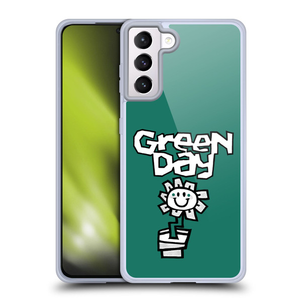 Green Day Graphics Flower Soft Gel Case for Samsung Galaxy S21+ 5G