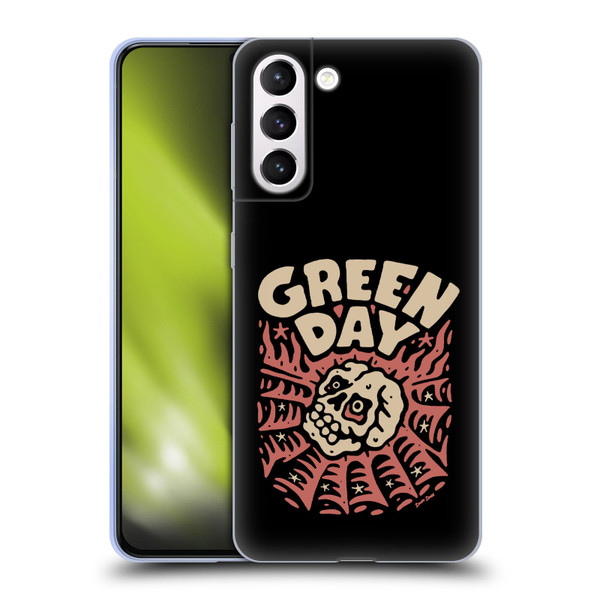 Green Day Graphics Skull Spider Soft Gel Case for Samsung Galaxy S21+ 5G