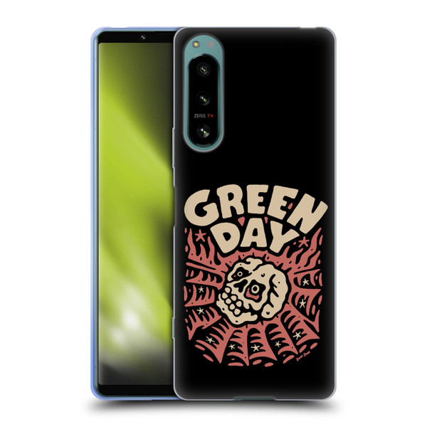 Green Day Graphics Skull Spider Soft Gel Case for Sony Xperia 5 IV