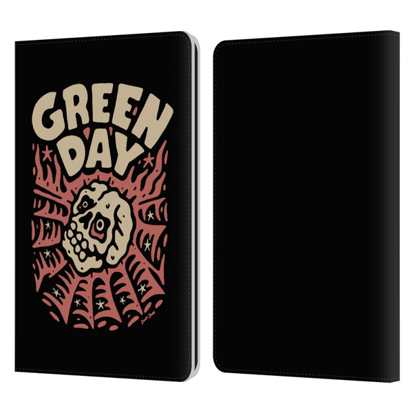 Green Day Graphics Skull Spider Leather Book Wallet Case Cover For Amazon Kindle Paperwhite 1 / 2 / 3