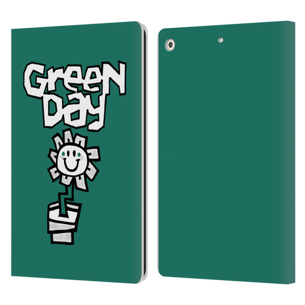 Green Day Graphics Flower Leather Book Wallet Case Cover For Apple iPad 10.2 2019/2020/2021