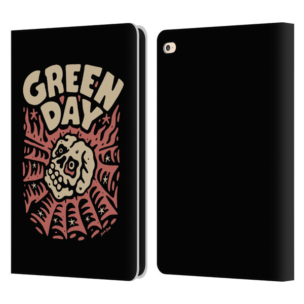 Green Day Graphics Skull Spider Leather Book Wallet Case Cover For Apple iPad Air 2 (2014)