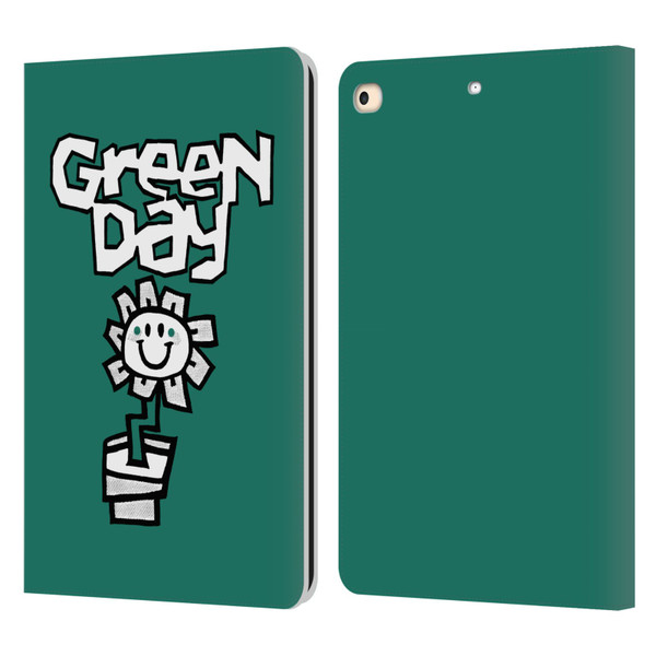 Green Day Graphics Flower Leather Book Wallet Case Cover For Apple iPad 9.7 2017 / iPad 9.7 2018