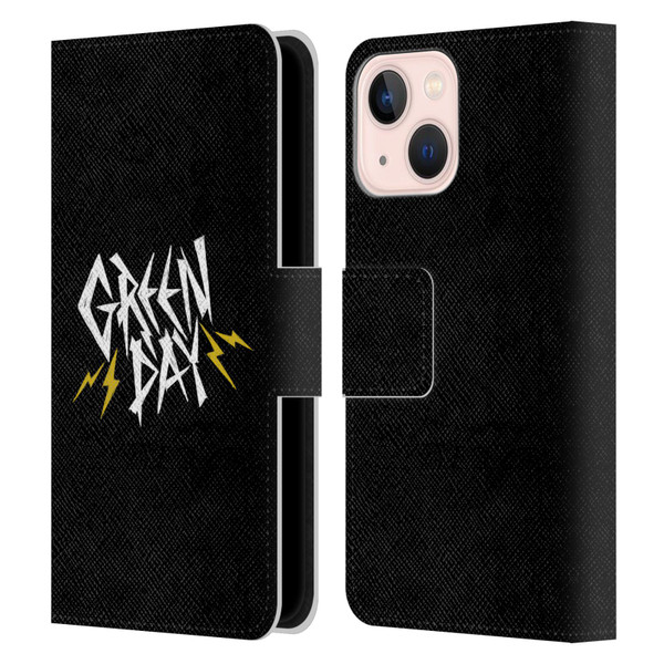 Green Day Graphics Bolts Leather Book Wallet Case Cover For Apple iPhone 13 Mini