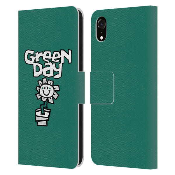Green Day Graphics Flower Leather Book Wallet Case Cover For Apple iPhone XR