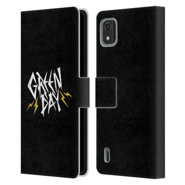 Green Day Graphics Bolts Leather Book Wallet Case Cover For Nokia C2 2nd Edition