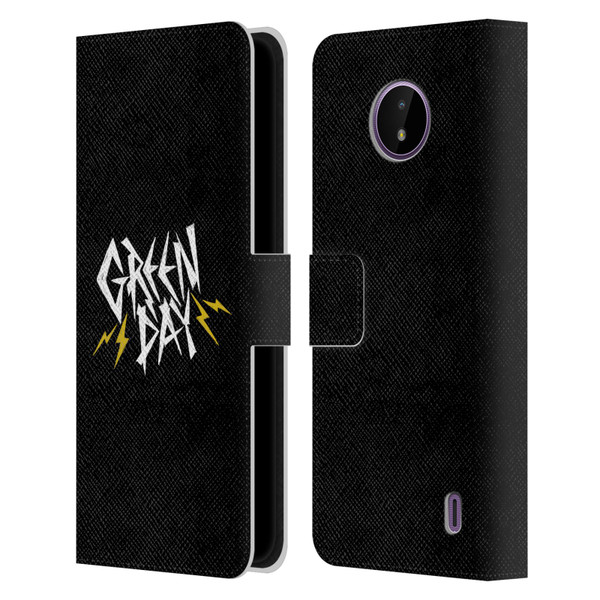 Green Day Graphics Bolts Leather Book Wallet Case Cover For Nokia C10 / C20