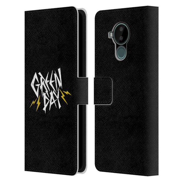 Green Day Graphics Bolts Leather Book Wallet Case Cover For Nokia C30