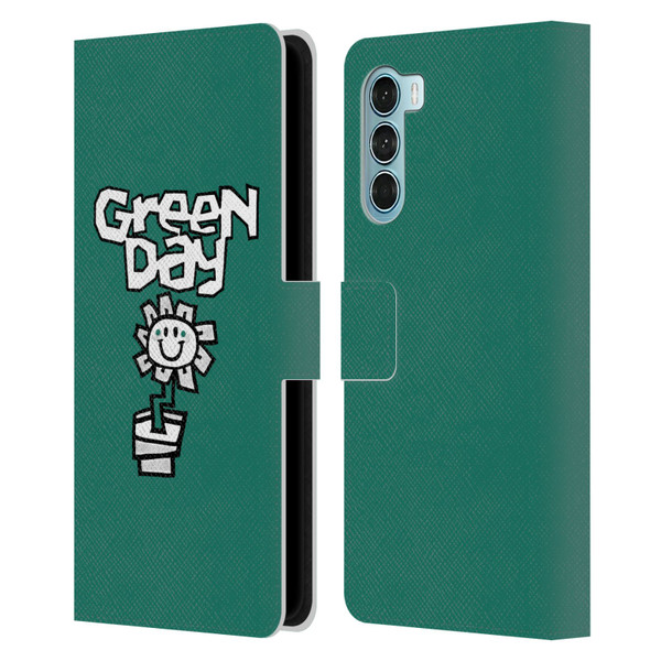 Green Day Graphics Flower Leather Book Wallet Case Cover For Motorola Edge S30 / Moto G200 5G