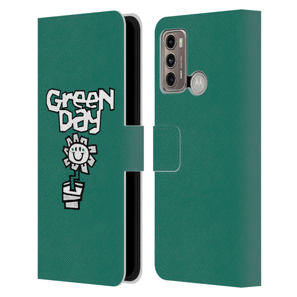 Green Day Graphics Flower Leather Book Wallet Case Cover For Motorola Moto G60 / Moto G40 Fusion