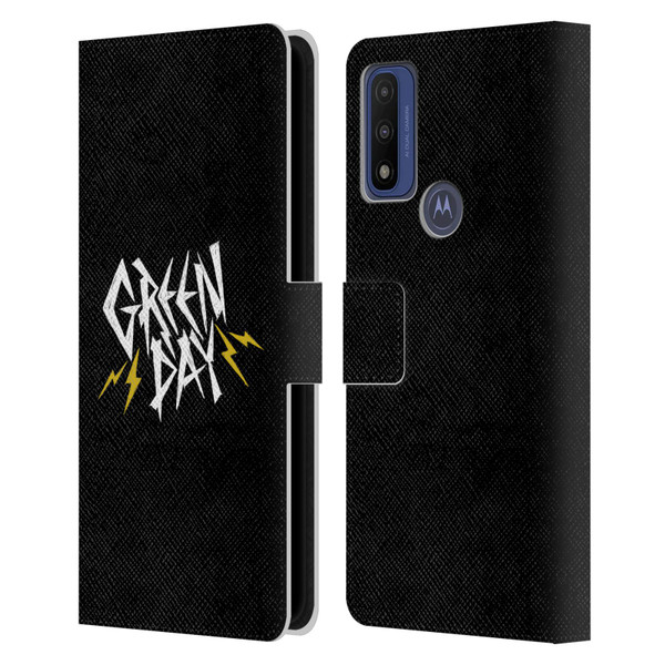 Green Day Graphics Bolts Leather Book Wallet Case Cover For Motorola G Pure
