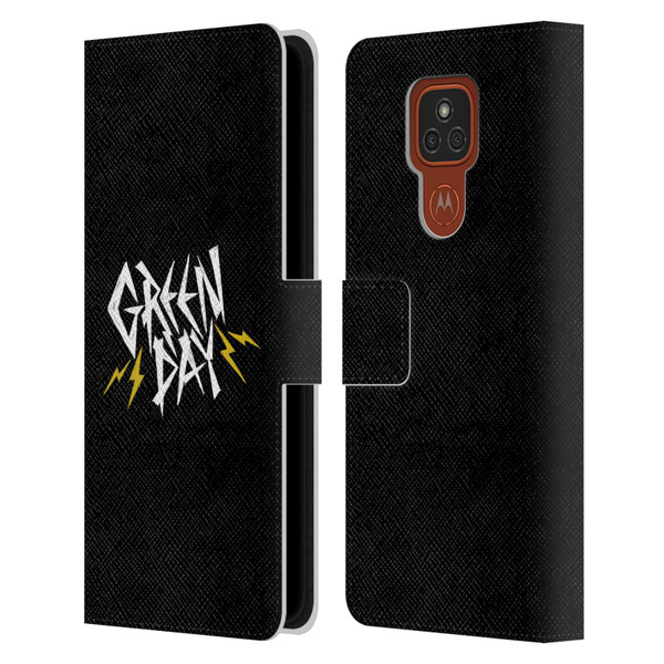 Green Day Graphics Bolts Leather Book Wallet Case Cover For Motorola Moto E7 Plus