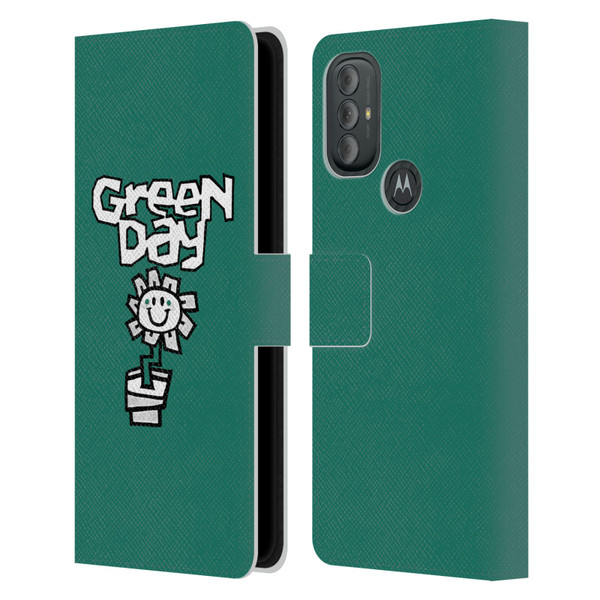 Green Day Graphics Flower Leather Book Wallet Case Cover For Motorola Moto G10 / Moto G20 / Moto G30