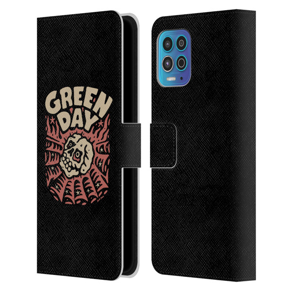 Green Day Graphics Skull Spider Leather Book Wallet Case Cover For Motorola Moto G100