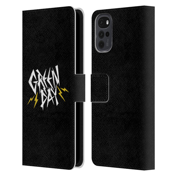 Green Day Graphics Bolts Leather Book Wallet Case Cover For Motorola Moto G22