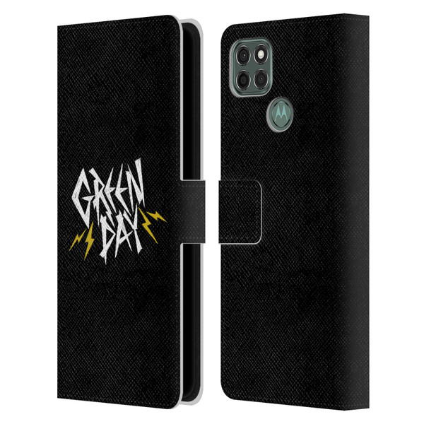 Green Day Graphics Bolts Leather Book Wallet Case Cover For Motorola Moto G9 Power