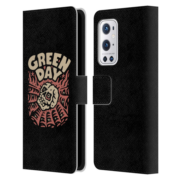 Green Day Graphics Skull Spider Leather Book Wallet Case Cover For OnePlus 9 Pro