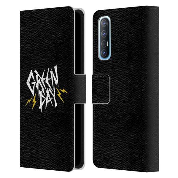 Green Day Graphics Bolts Leather Book Wallet Case Cover For OPPO Find X2 Neo 5G