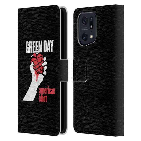 Green Day Graphics American Idiot Leather Book Wallet Case Cover For OPPO Find X5 Pro