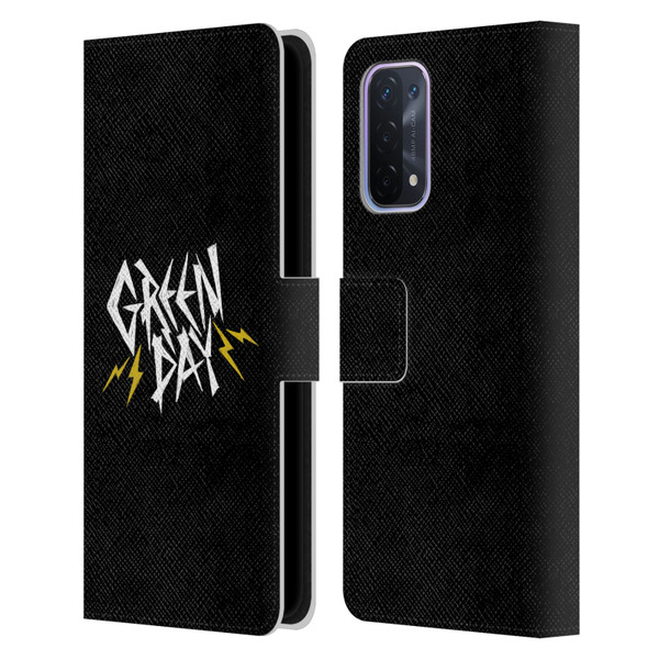 Green Day Graphics Bolts Leather Book Wallet Case Cover For OPPO A54 5G